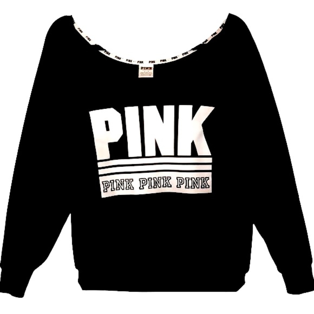 PINK - Victoria Secret Off the Shoulder Comfortable Black Sweater